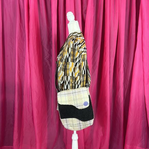 Unbranded Felted plaid large crossbody bag - Picture 7 of 7